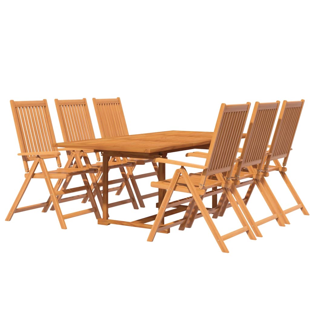 vidaXL 7-częściowy zestaw mebli ogrodowych, lite drewno akacjowe, 150-200 cm