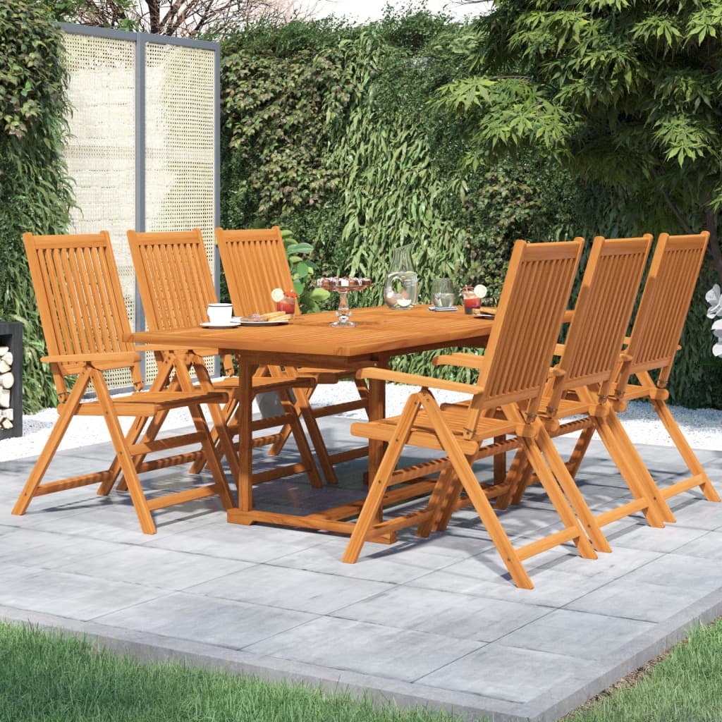 vidaXL 7-częściowy zestaw mebli ogrodowych, lite drewno akacjowe, 150-200 cm