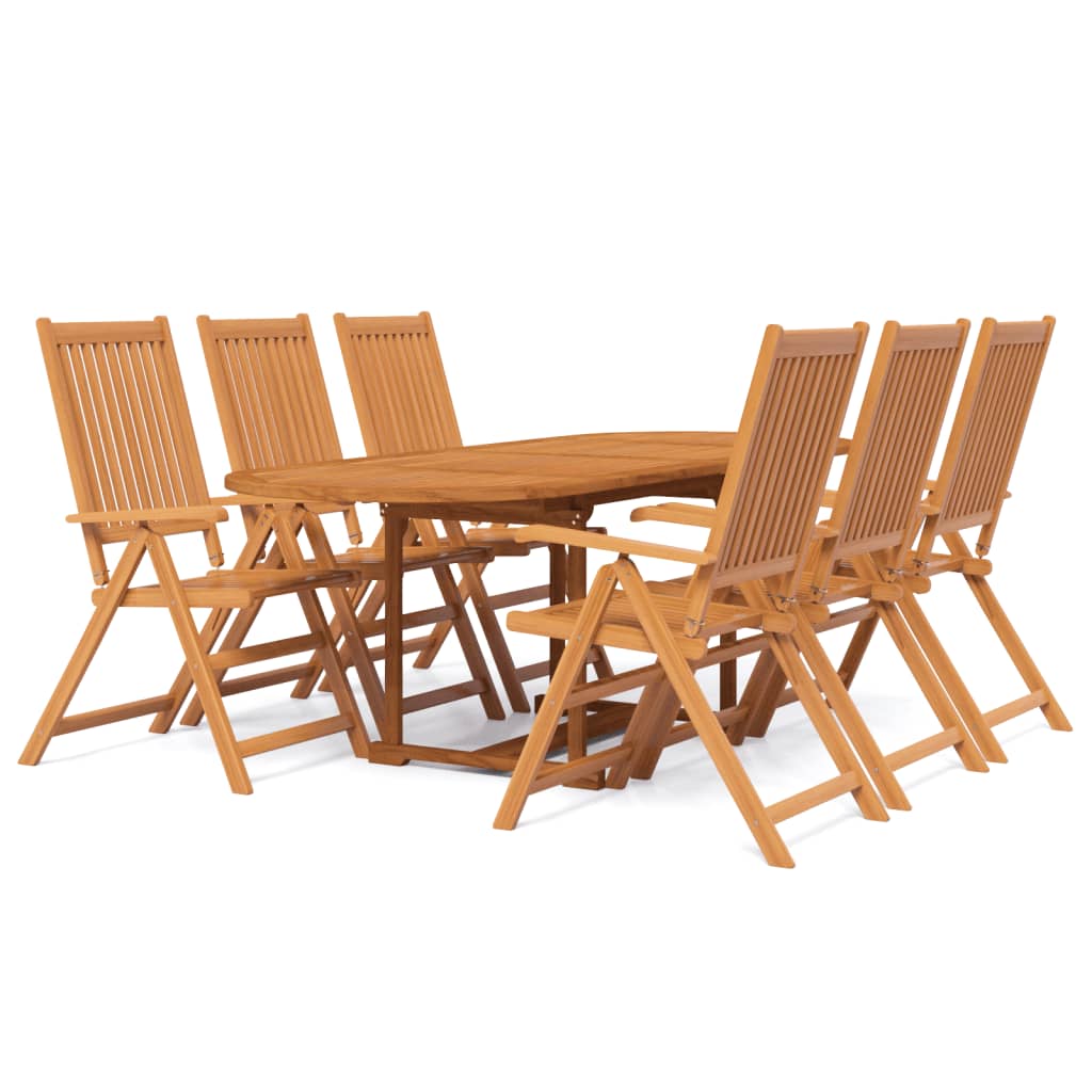 vidaXL 7-częściowy zestaw mebli ogrodowych, lite drewno akacjowe, 160-240 cm