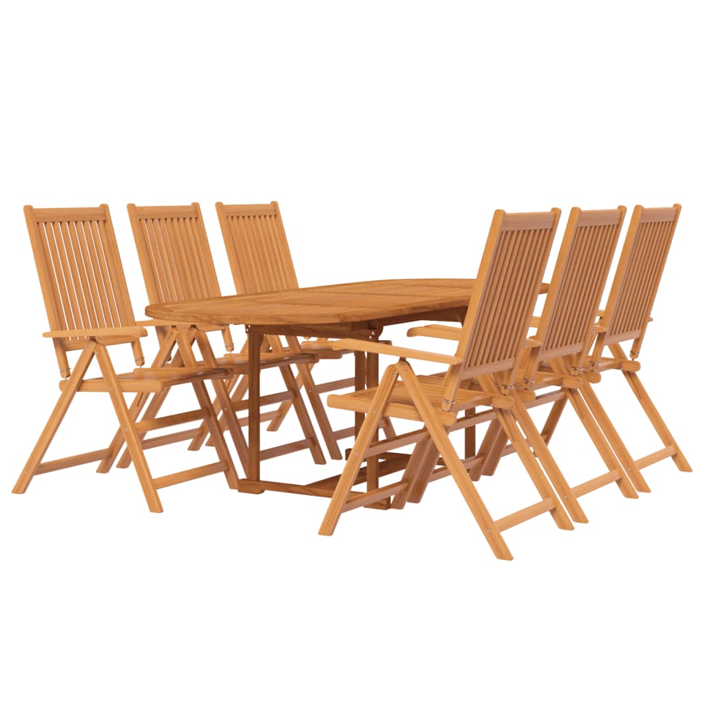vidaXL 7-częściowy zestaw mebli ogrodowych, lite drewno akacjowe, 160-240 cm