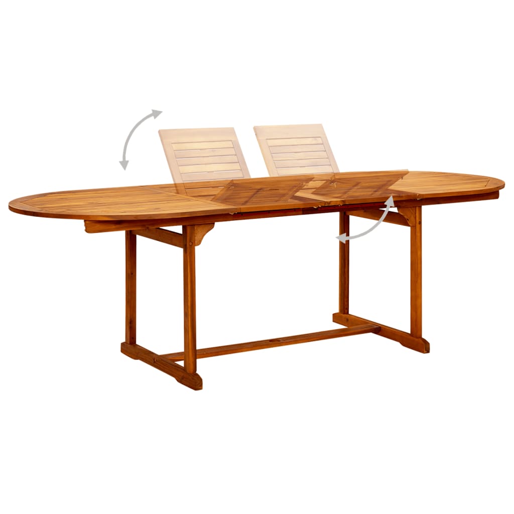 vidaXL 7-częściowy zestaw mebli ogrodowych, lite drewno akacjowe, 160-240 cm