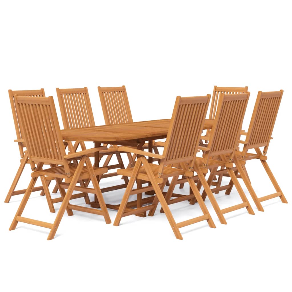vidaXL 9-częściowy zestaw mebli ogrodowych, lite drewno akacjowe, 160-240 cm