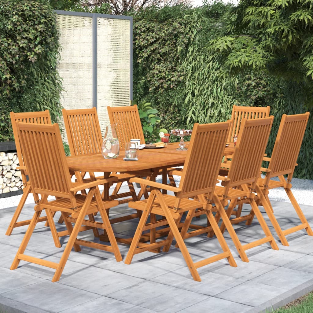 vidaXL 9-częściowy zestaw mebli ogrodowych, lite drewno akacjowe, 160-240 cm