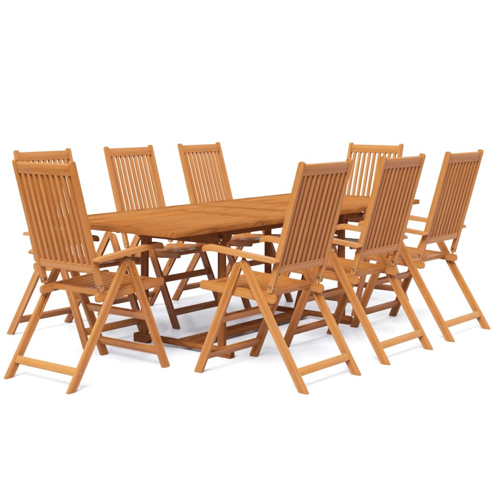 vidaXL 9-częściowy zestaw mebli ogrodowych, lite drewno akacjowe, 160-240 cm