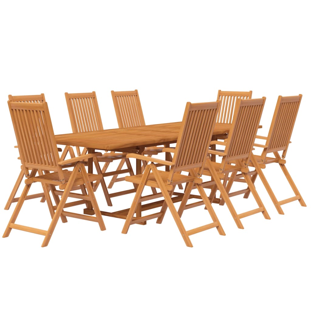 vidaXL 9-częściowy zestaw mebli ogrodowych, lite drewno akacjowe, 160-240 cm