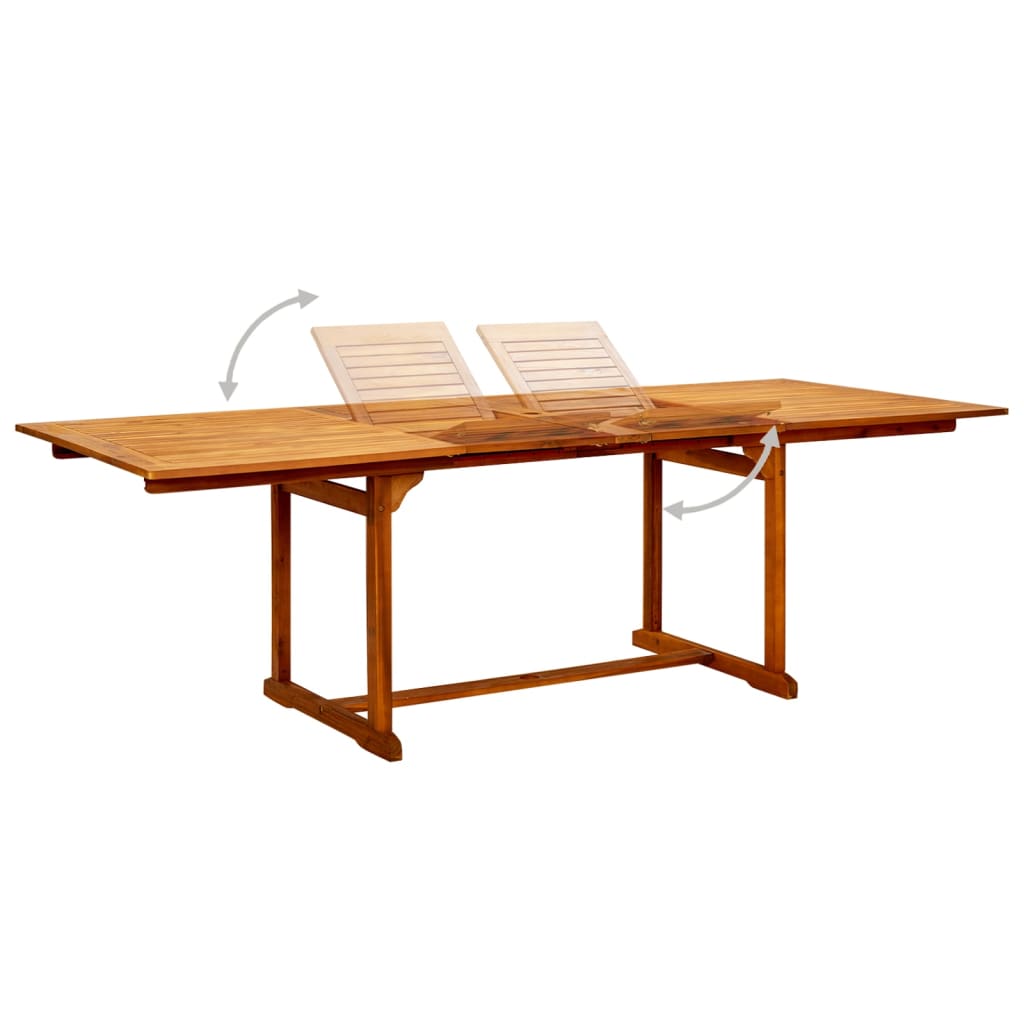 vidaXL 9-częściowy zestaw mebli ogrodowych, lite drewno akacjowe, 160-240 cm