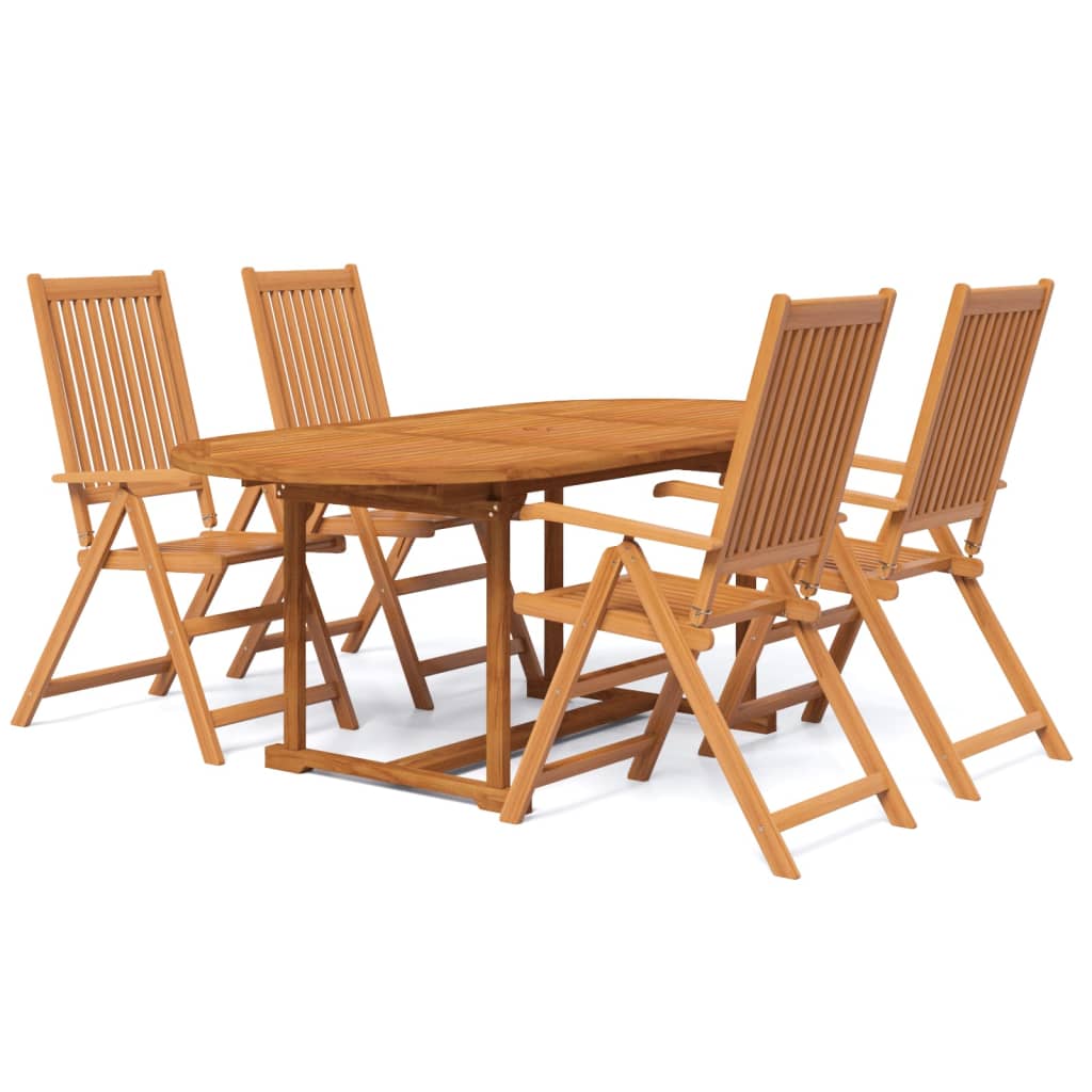 vidaXL 5-częściowy zestaw mebli ogrodowych, lite drewno akacjowe, 120-170 cm