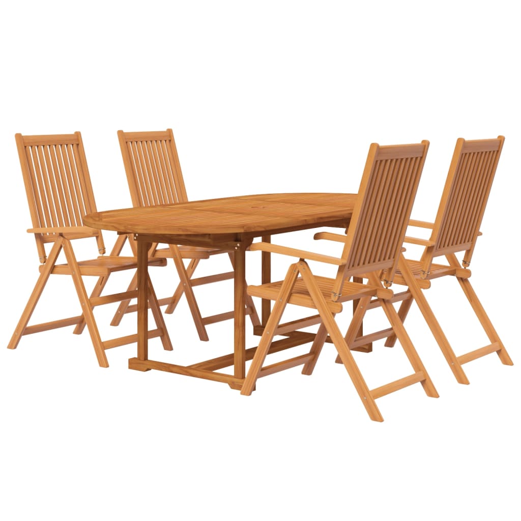 vidaXL 5-częściowy zestaw mebli ogrodowych, lite drewno akacjowe, 120-170 cm