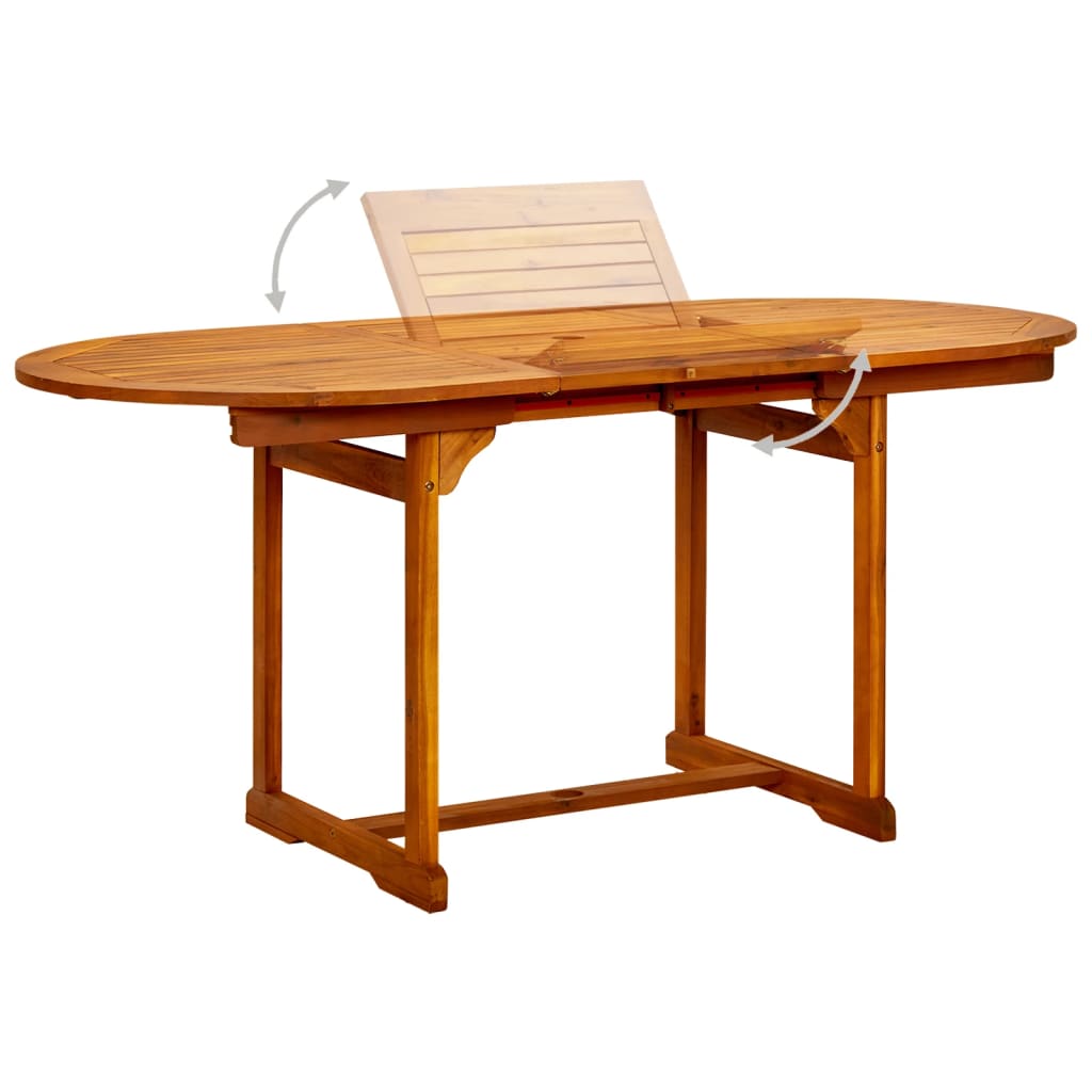 vidaXL 5-częściowy zestaw mebli ogrodowych, lite drewno akacjowe, 120-170 cm