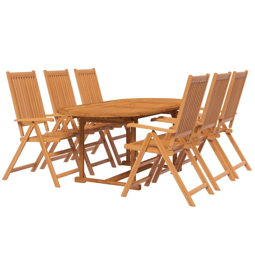 vidaXL 7-częściowy zestaw mebli ogrodowych, lite drewno akacjowe, 120-170 cm