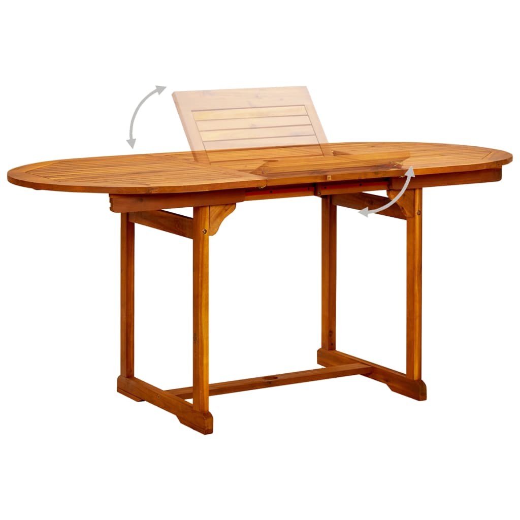 vidaXL 7-częściowy zestaw mebli ogrodowych, lite drewno akacjowe, 120-170 cm