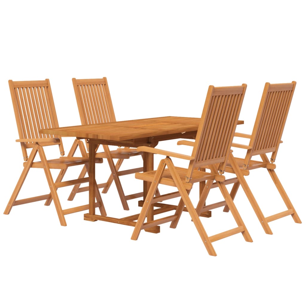 vidaXL 5-częściowy zestaw mebli ogrodowych, lite drewno akacjowe, 120-170 cm