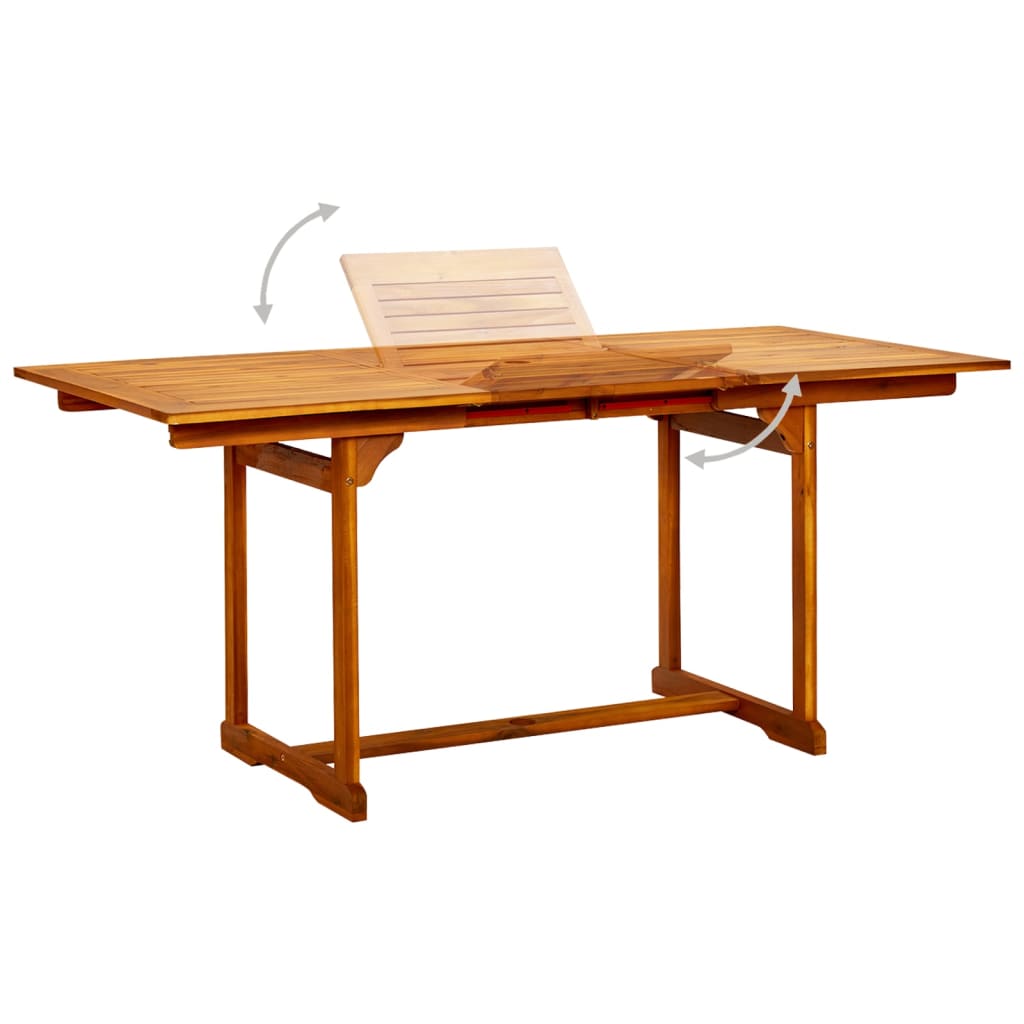 vidaXL 5-częściowy zestaw mebli ogrodowych, lite drewno akacjowe, 120-170 cm