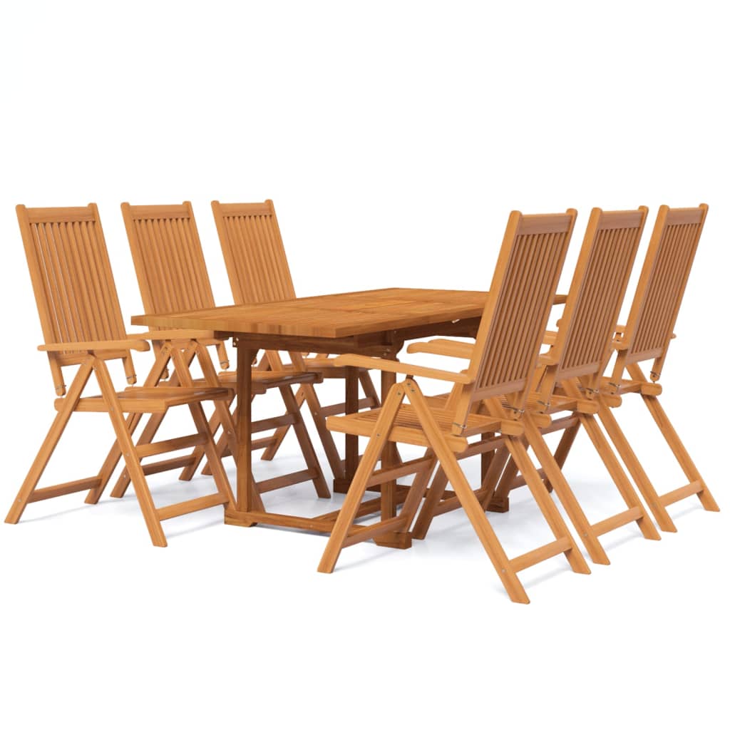 vidaXL 7-częściowy zestaw mebli ogrodowych, lite drewno akacjowe, 120-170 cm