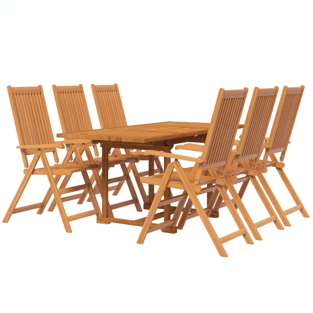 vidaXL 7-częściowy zestaw mebli ogrodowych, lite drewno akacjowe, 120-170 cm