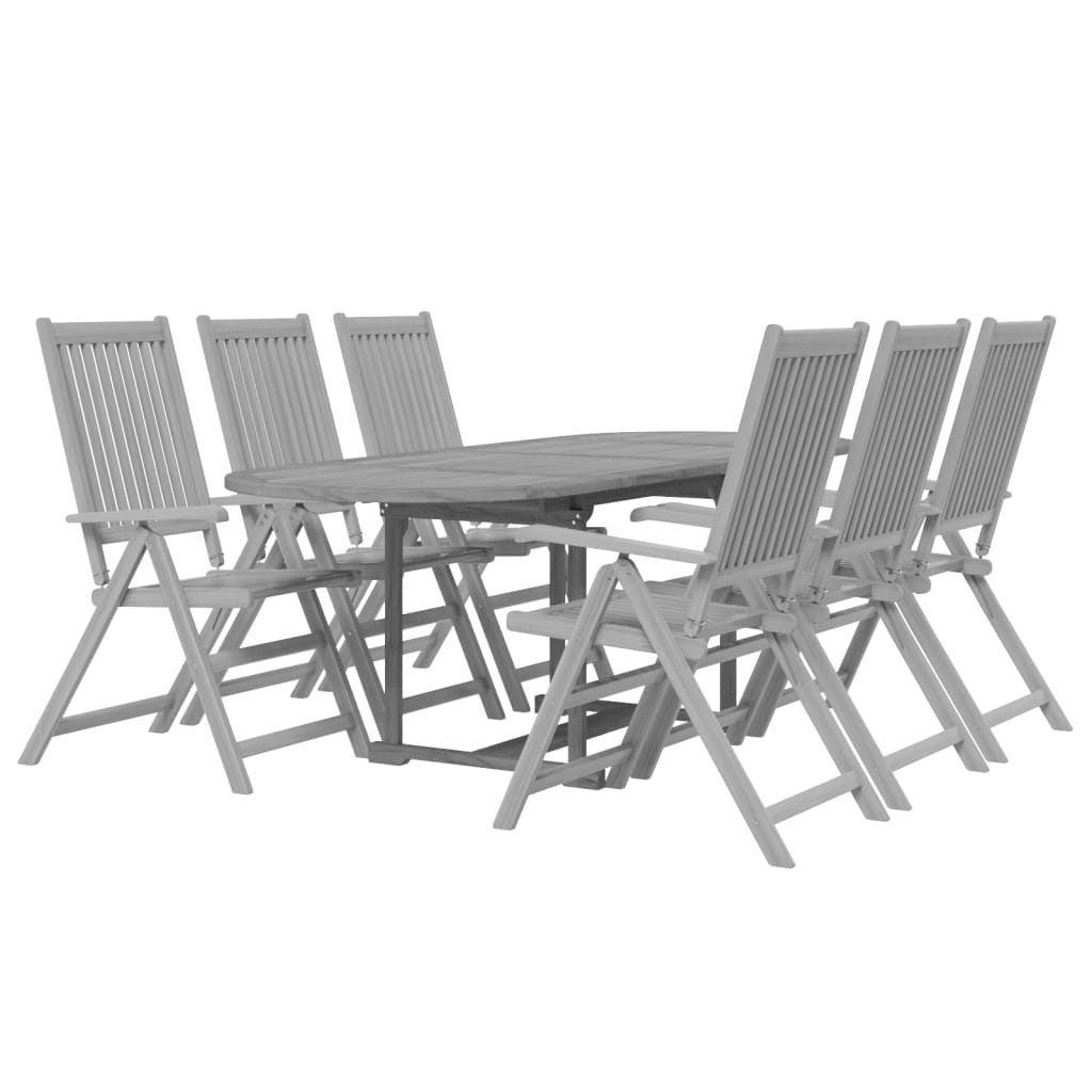 vidaXL 7-cz. zestaw mebli ogrodowych, lite drewno akacjowe