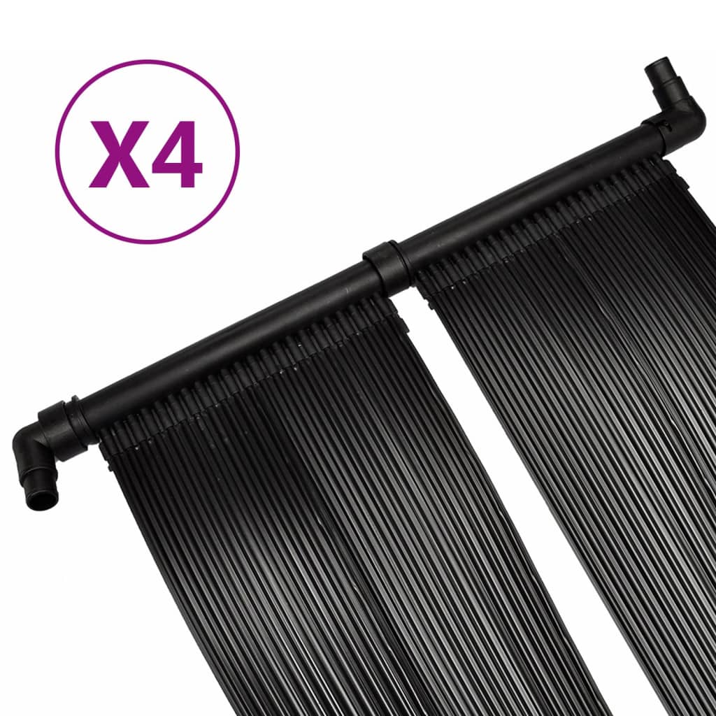 vidaXL Panele solarne do podgrzewania basenu, 4 szt., 80x620 cm