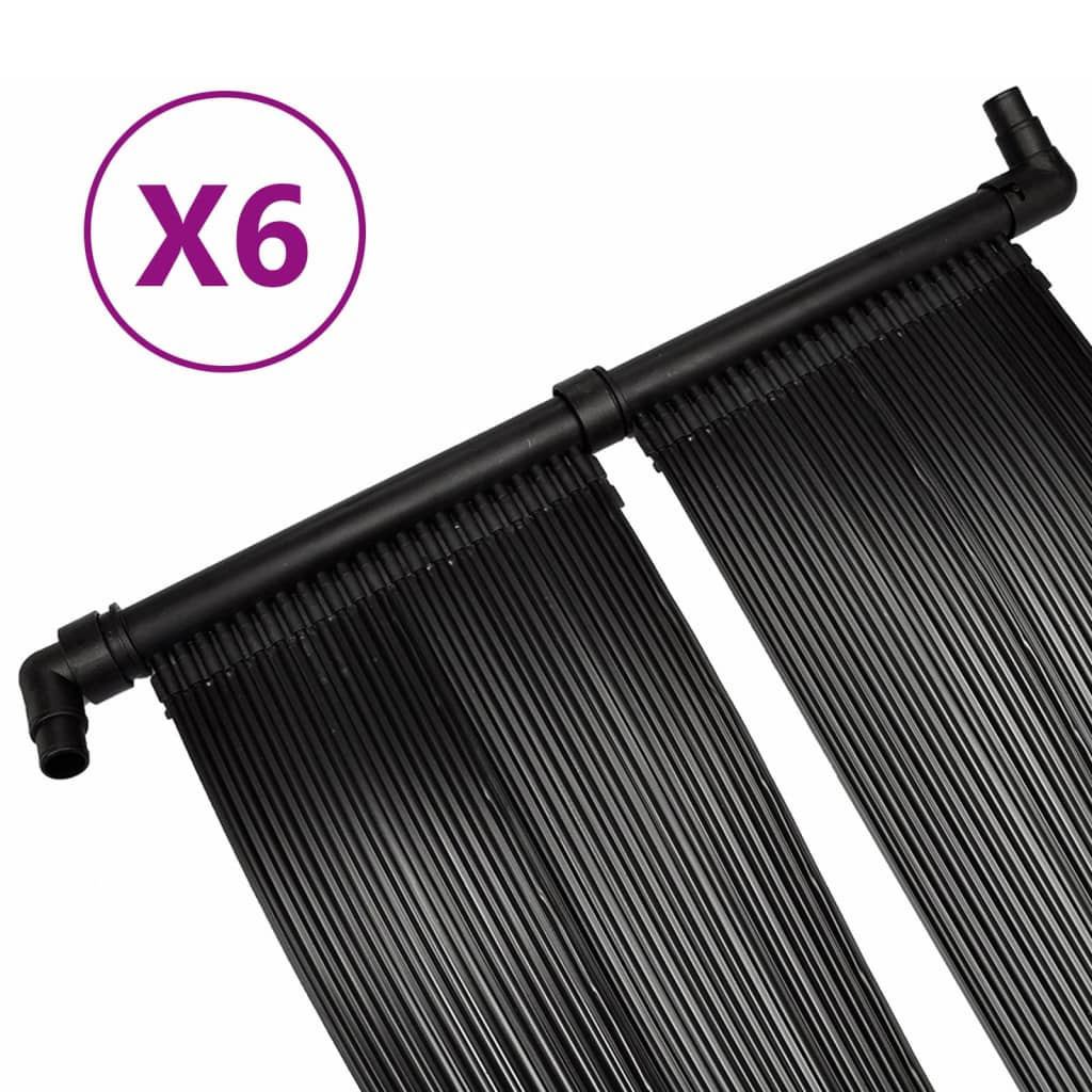 vidaXL Panele solarne do podgrzewania basenu, 6 szt., 80x620 cm