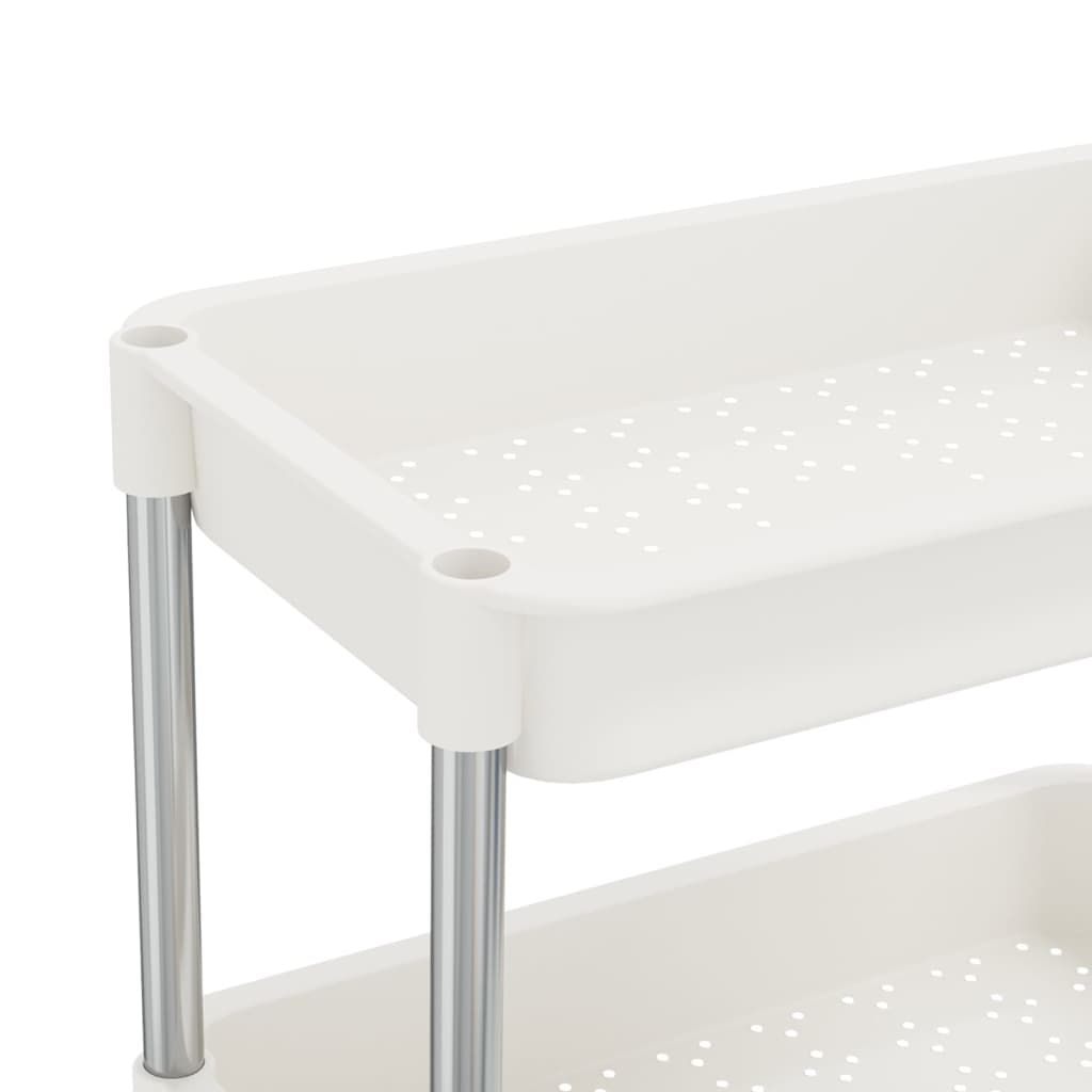 vidaXL 5-poziomowy wózek kuchenny, biały, 42x29x128 cm, żelazo i ABS
