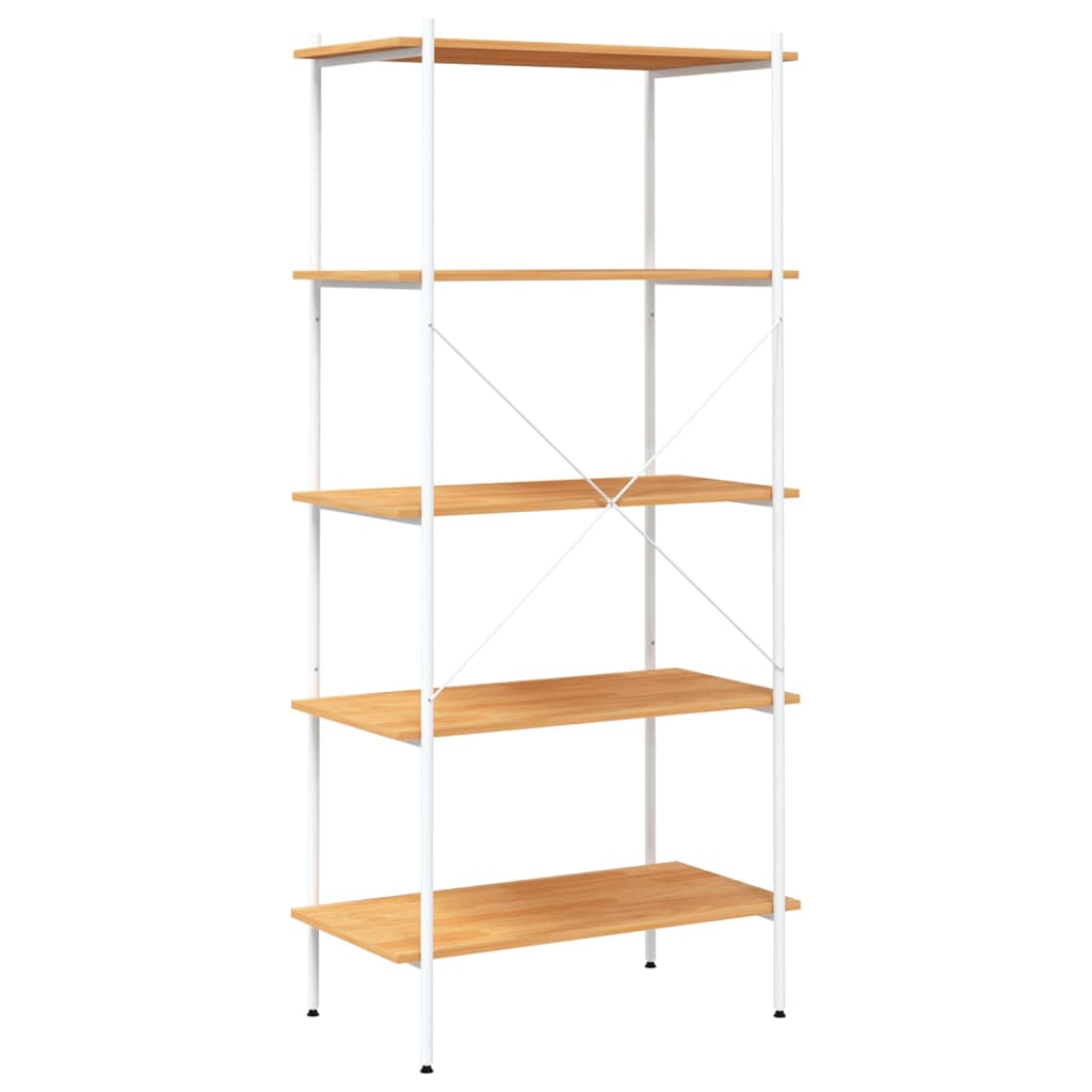 vidaXL 5-poziomowy regał, biało-dębowy, 80x40x163 cm