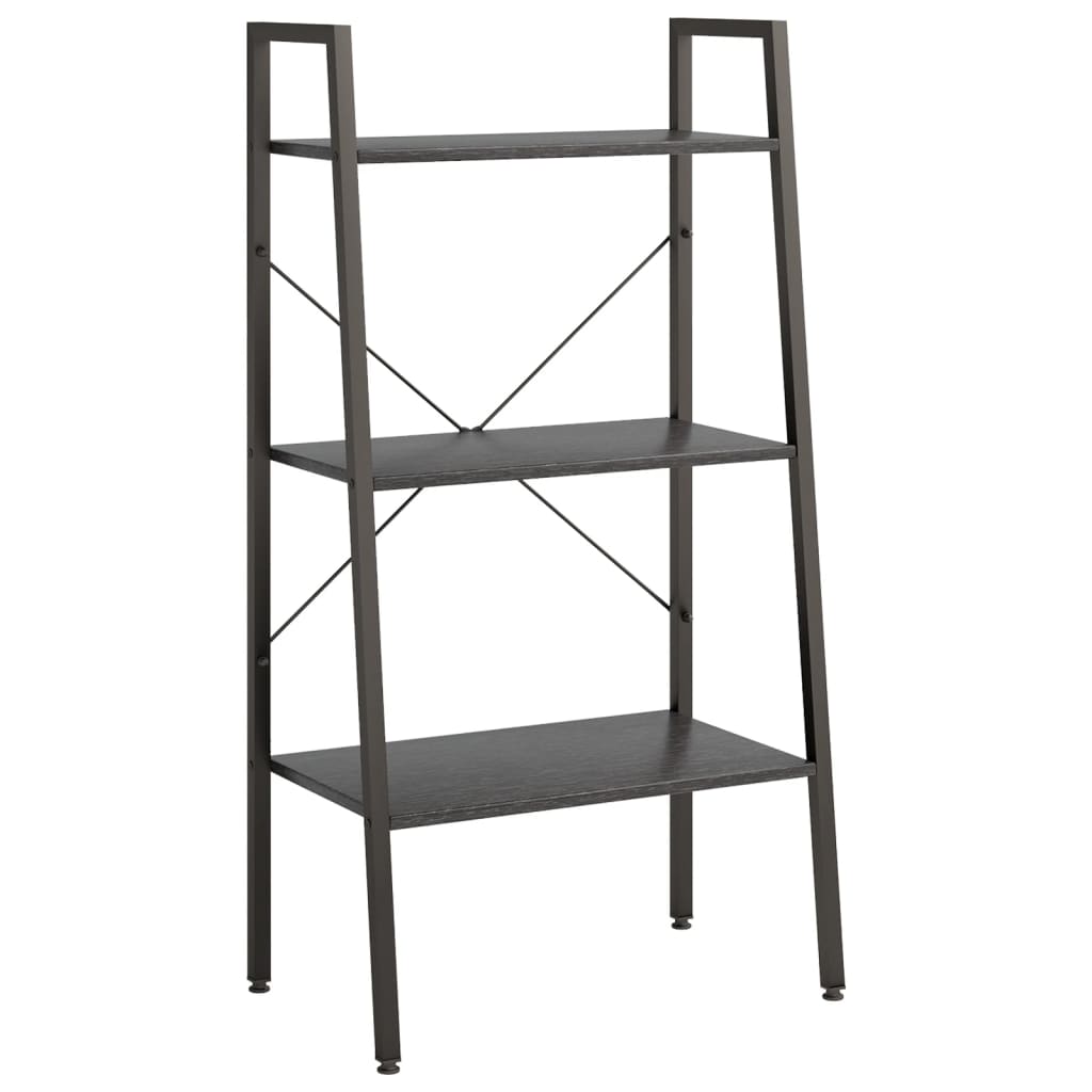 vidaXL Regał drabina z 3 półkami, czarny, 56x35x108 cm