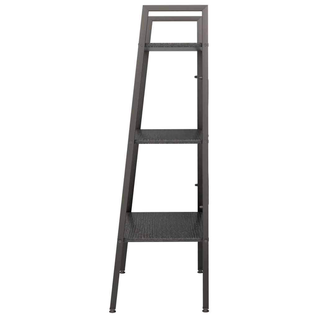 vidaXL Regał drabina z 3 półkami, czarny, 56x35x108 cm