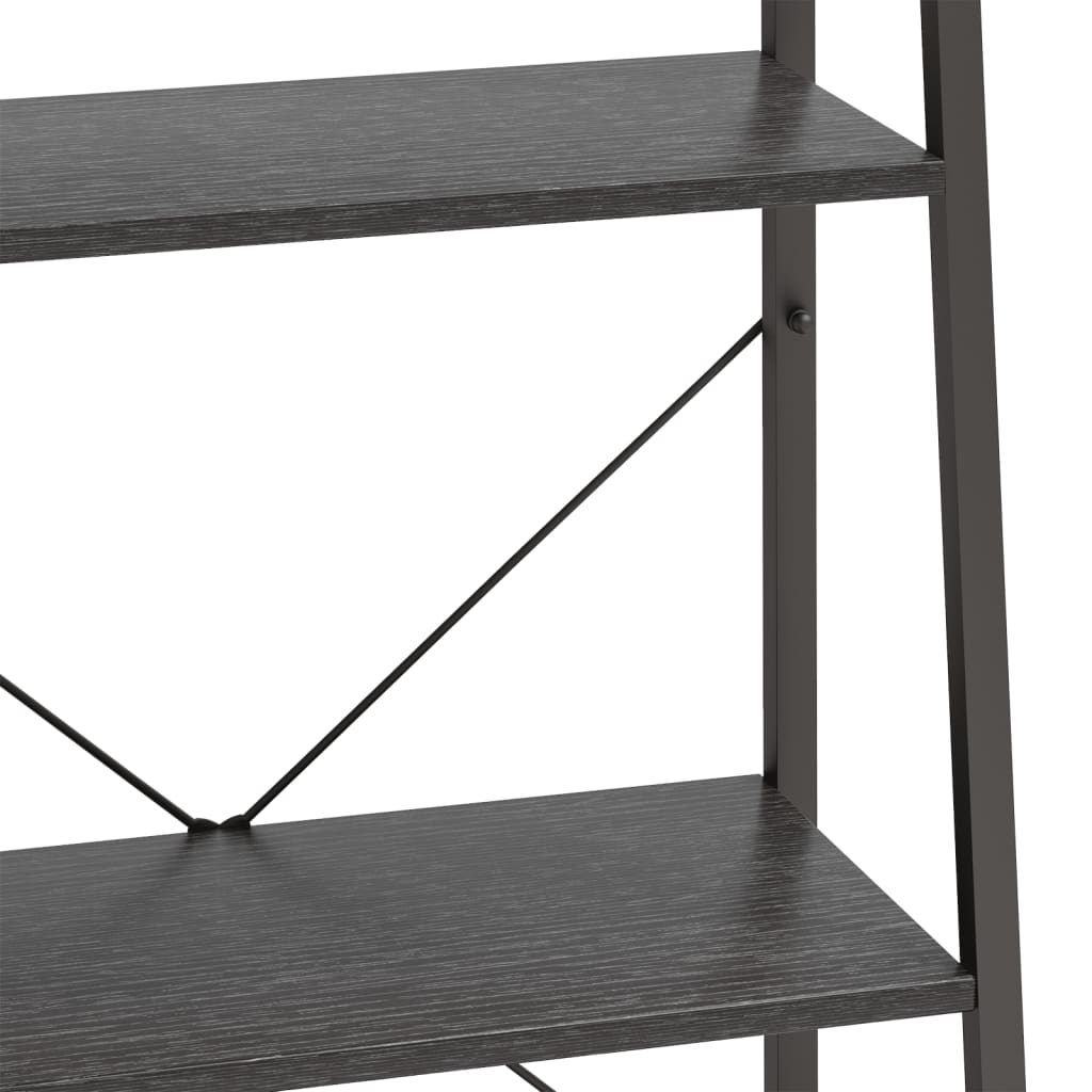 vidaXL Regał drabina z 3 półkami, czarny, 56x35x108 cm