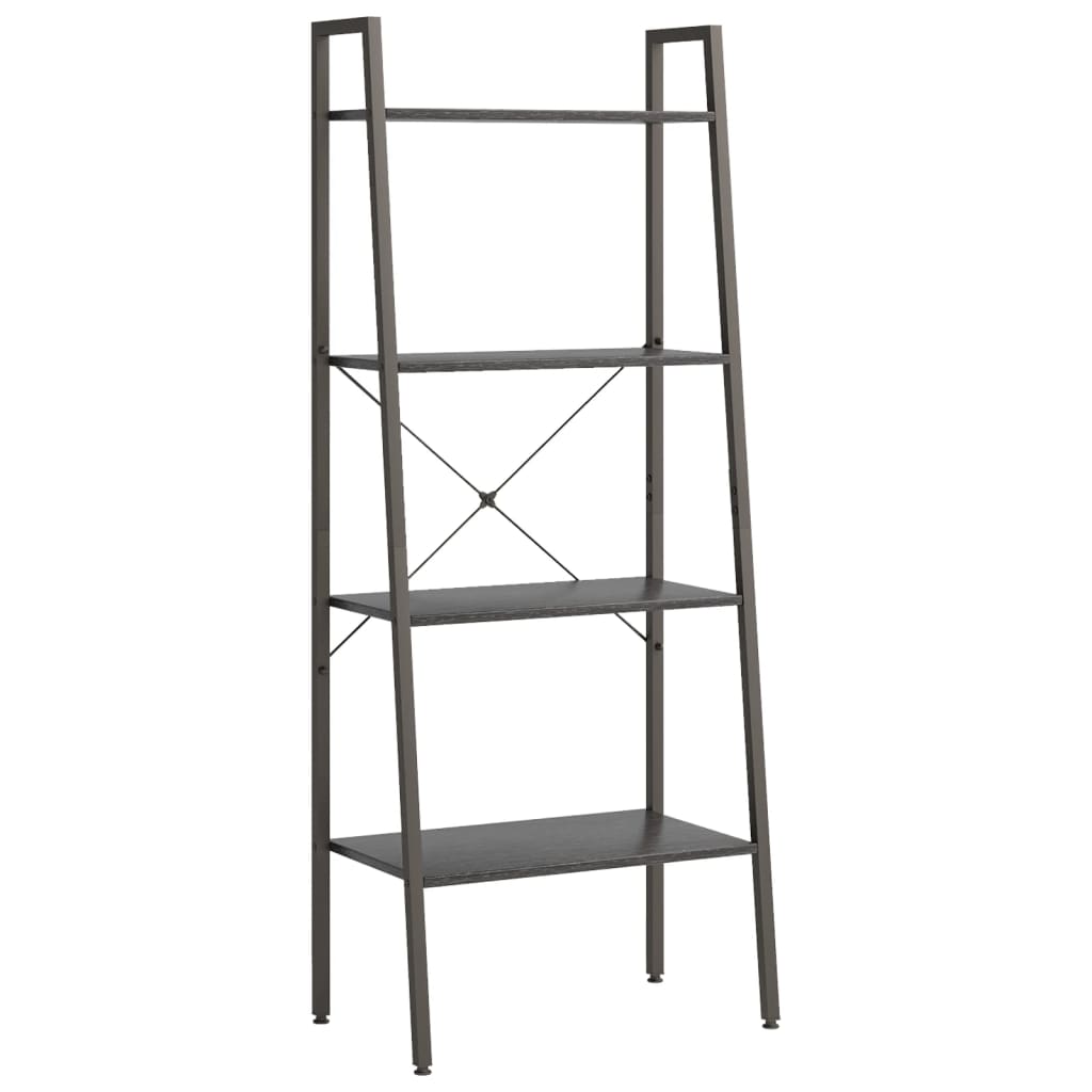 vidaXL Regał drabina z 4 półkami, czarny, 56x35x140 cm