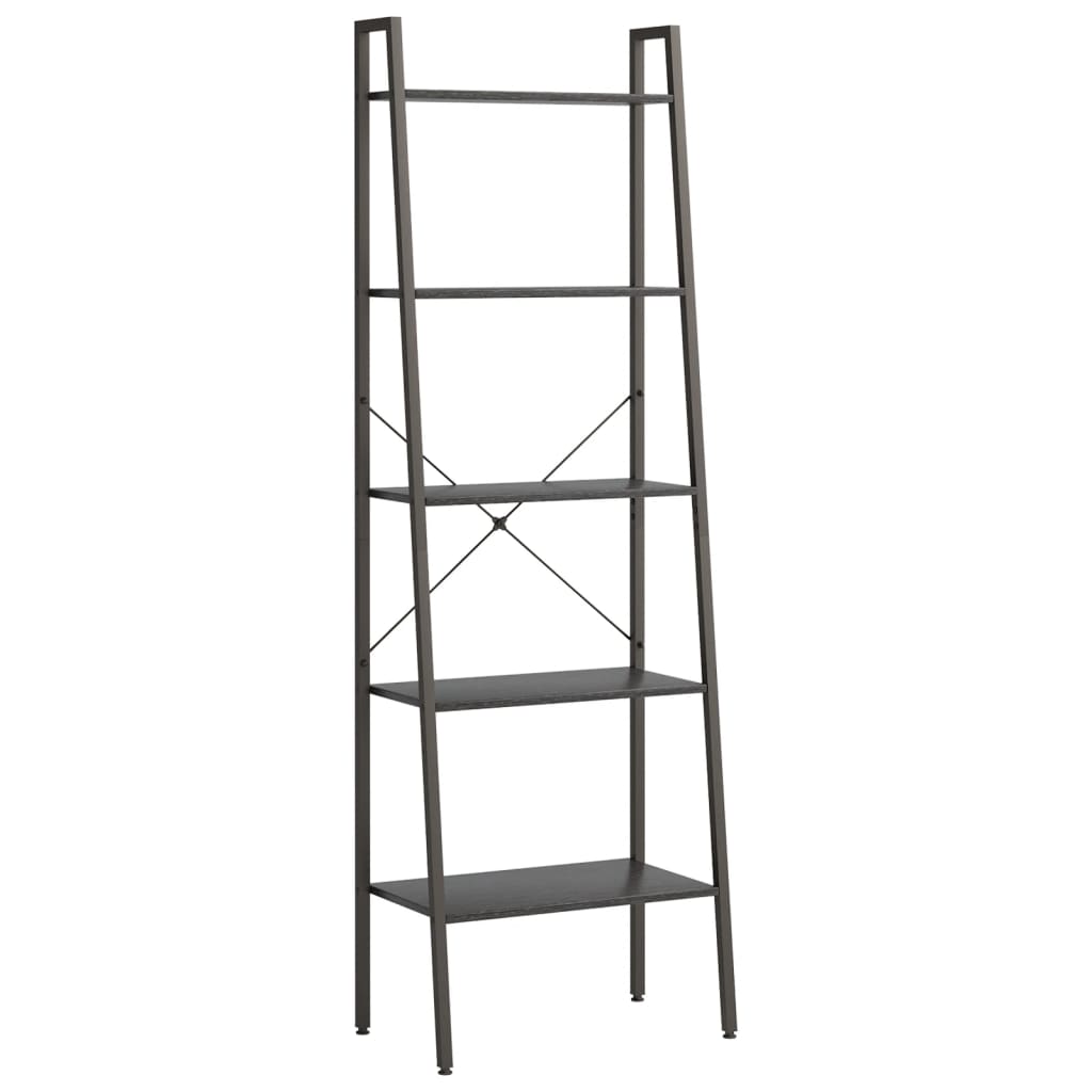 vidaXL Regał drabina z 5 półkami, czarny, 56x35x174 cm