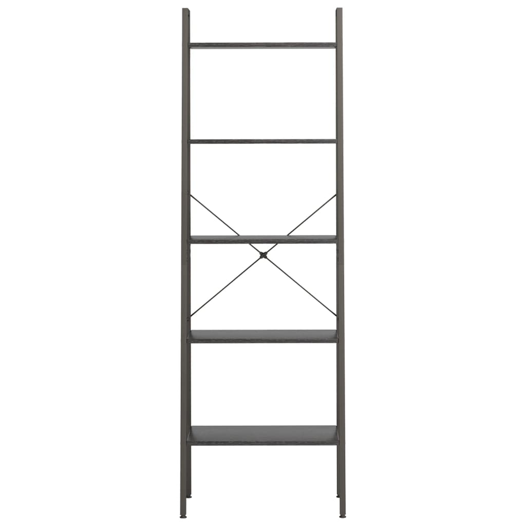 vidaXL Regał drabina z 5 półkami, czarny, 56x35x174 cm