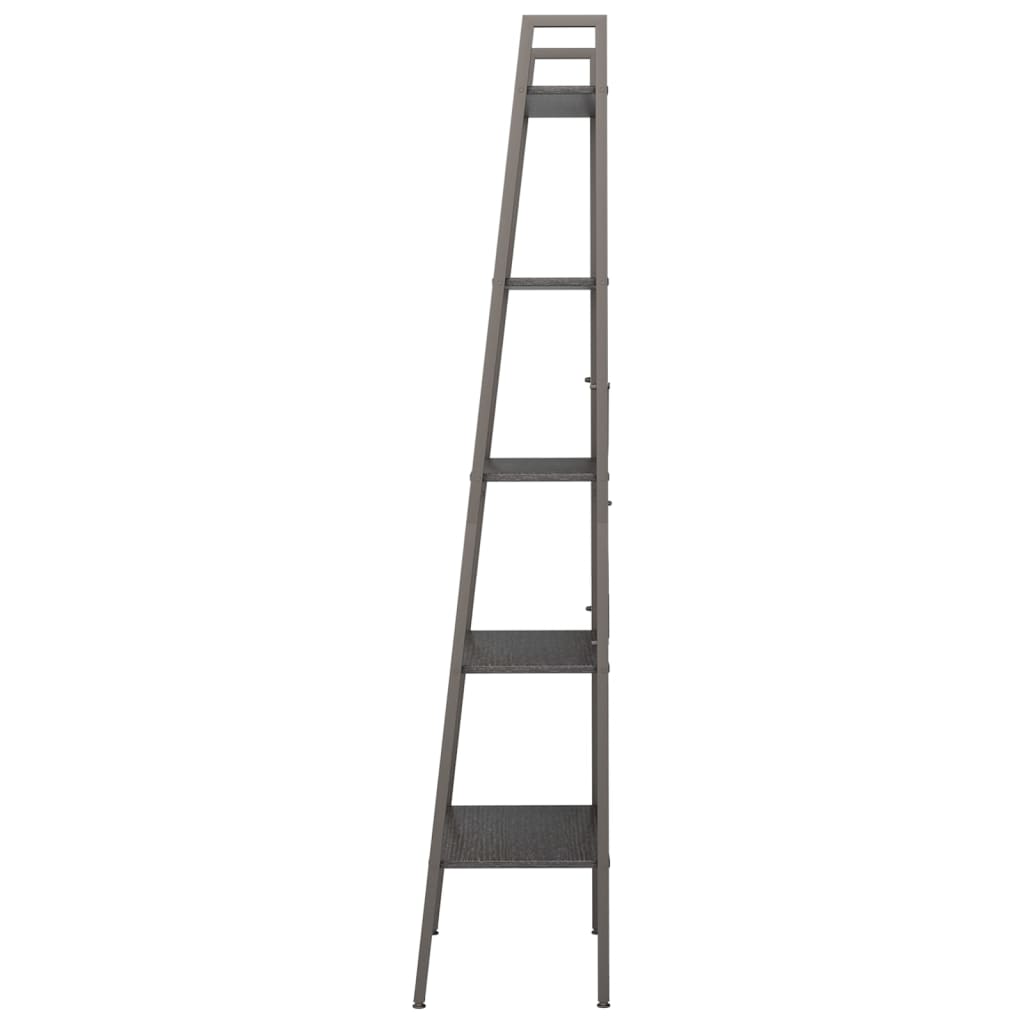 vidaXL Regał drabina z 5 półkami, czarny, 56x35x174 cm