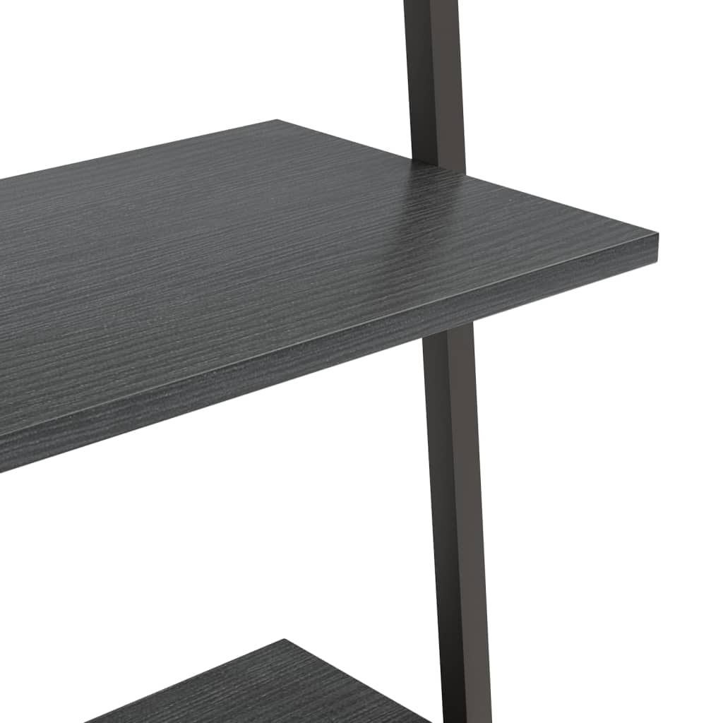 vidaXL Regał drabina z 3 półkami, czarny, 64x34x116 cm
