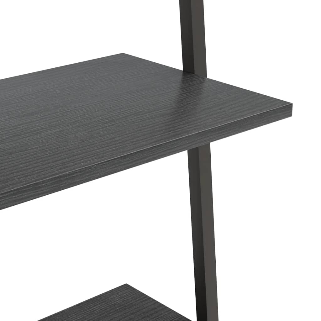vidaXL Regał drabina z 4 półkami, czarny, 64x34x150,5 cm