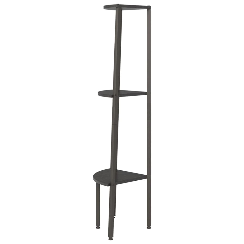 vidaXL Regał narożny, 3 półki, czarny, 45,5x31,5x120 cm