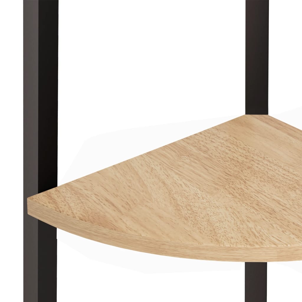 vidaXL Półka narożna 4-poziomowa jasnobrązowa i czarna 45,5x31,5x150 cm