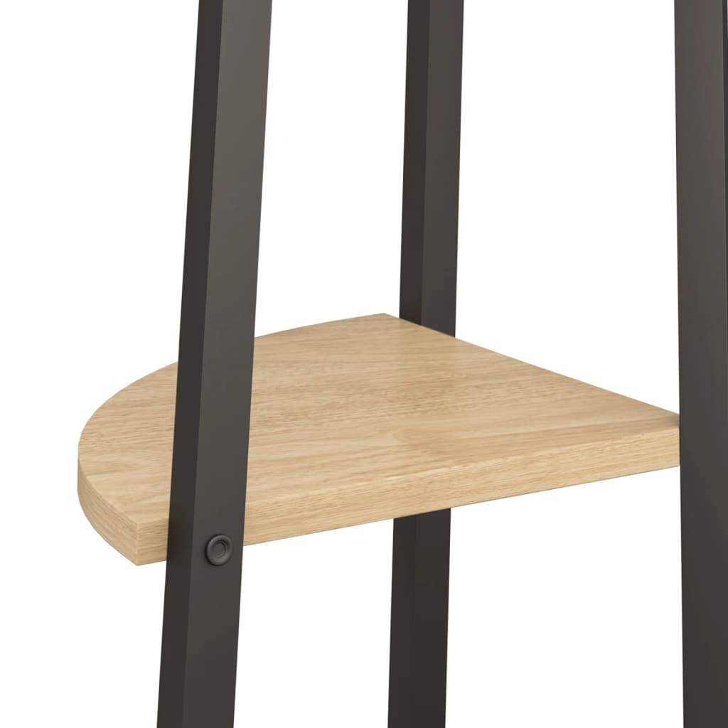 vidaXL Półka narożna 4-poziomowa jasnobrązowa i czarna 45,5x31,5x150 cm