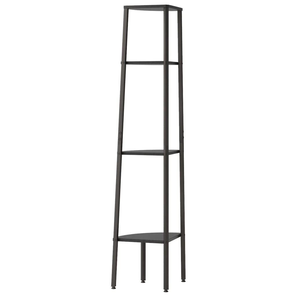 vidaXL Regał narożny, 4 półki, czarny, 45,5x31,5x150 cm