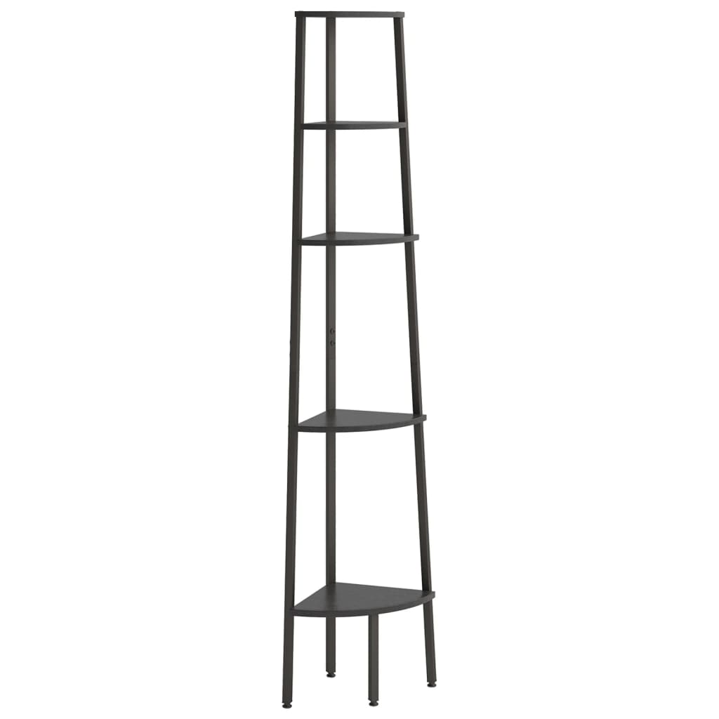 vidaXL Regał narożny, 5 półek, czarny, 45,5x31,5x180 cm