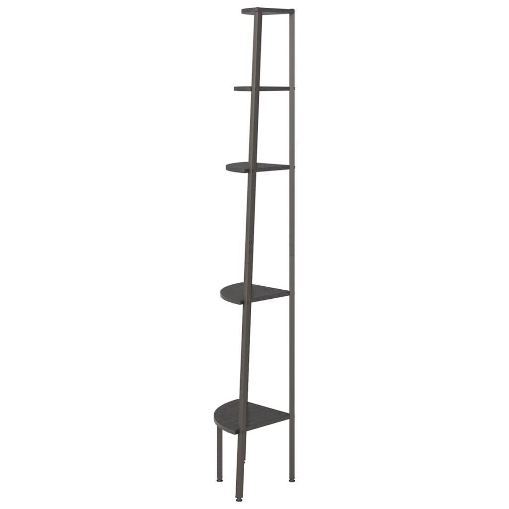 vidaXL Regał narożny, 5 półek, czarny, 45,5x31,5x180 cm