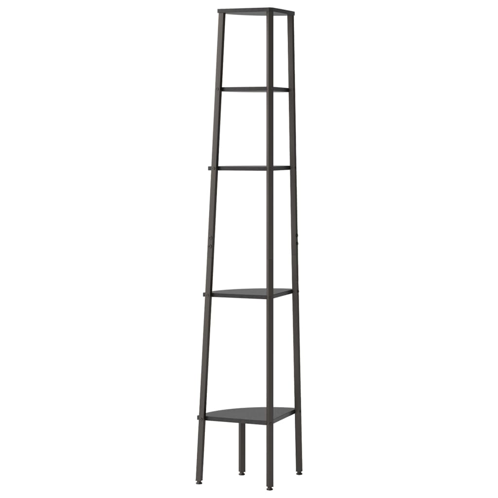 vidaXL Regał narożny, 5 półek, czarny, 45,5x31,5x180 cm