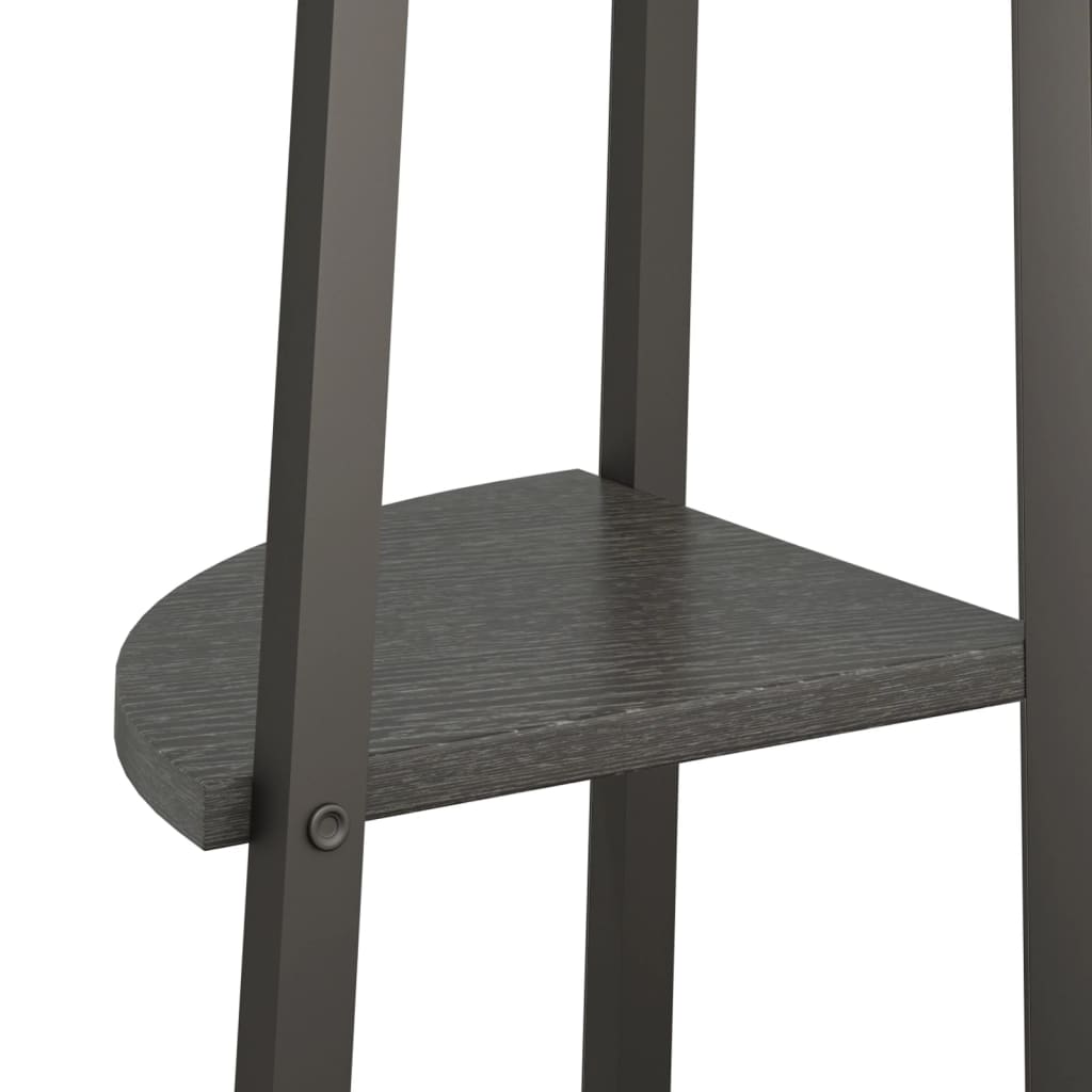 vidaXL Regał narożny, 5 półek, czarny, 45,5x31,5x180 cm