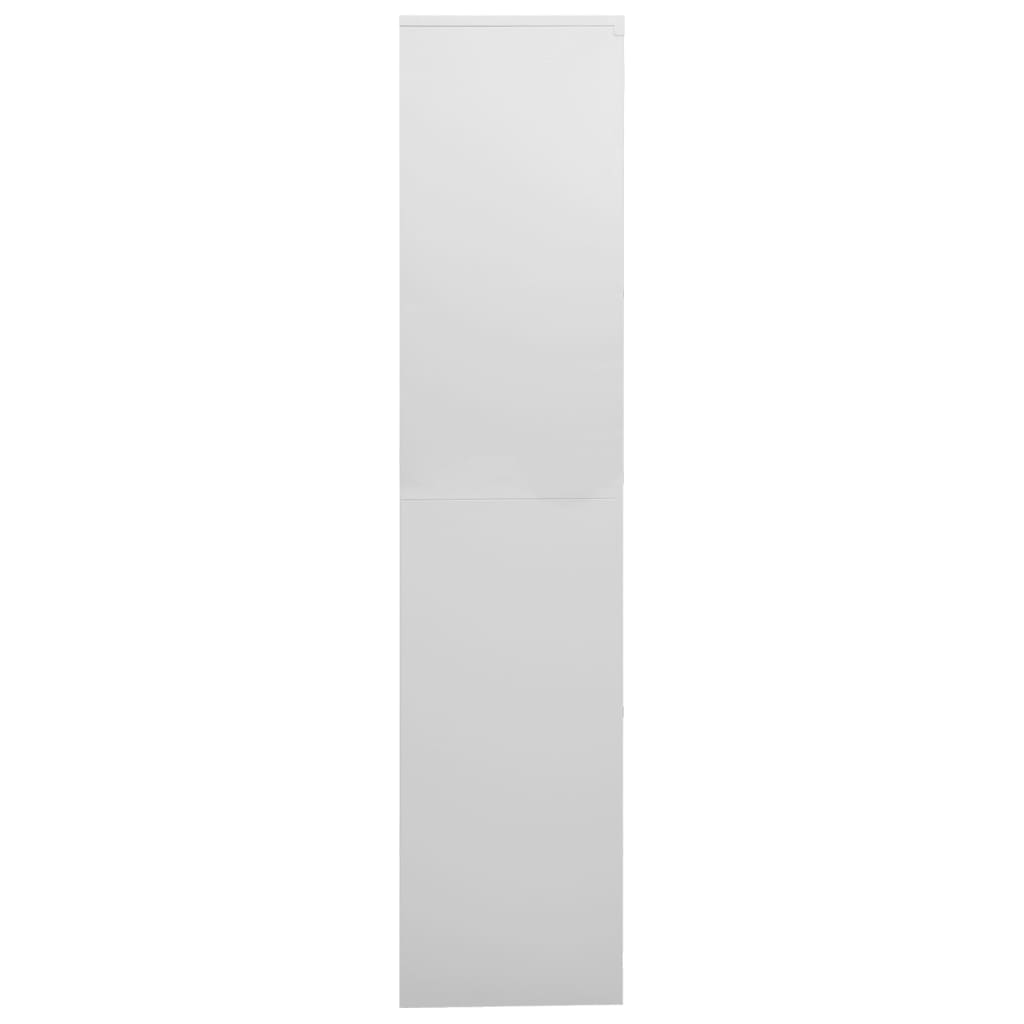 vidaXL Szafa biurowa, jasnoszara, 90x40x180 cm, stal i szkło hartowane