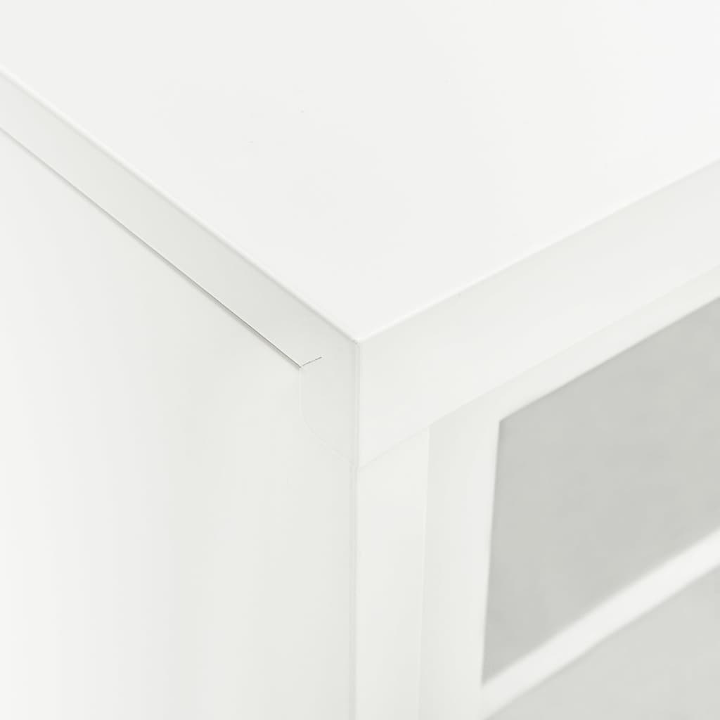 vidaXL Szafka z drzwiami przesuwnymi, biała, 90x40x90 cm, stal