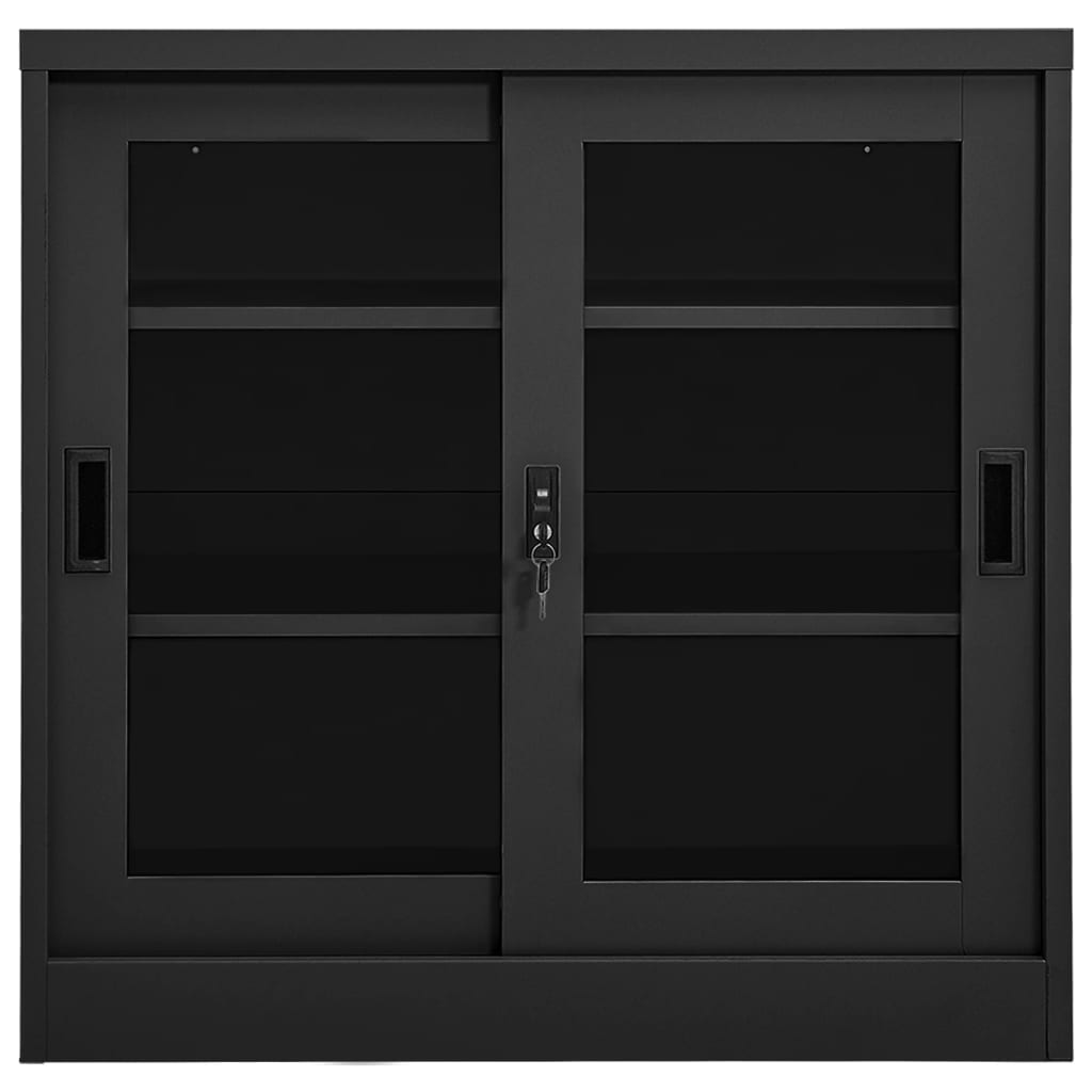 vidaXL Szafka z drzwiczkami przesuwnymi, antracyt, 90x40x90 cm, stal