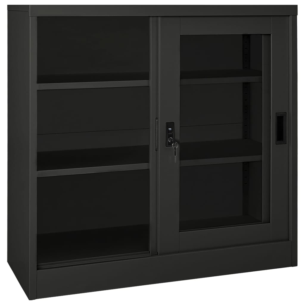 vidaXL Szafka z drzwiczkami przesuwnymi, antracyt, 90x40x90 cm, stal