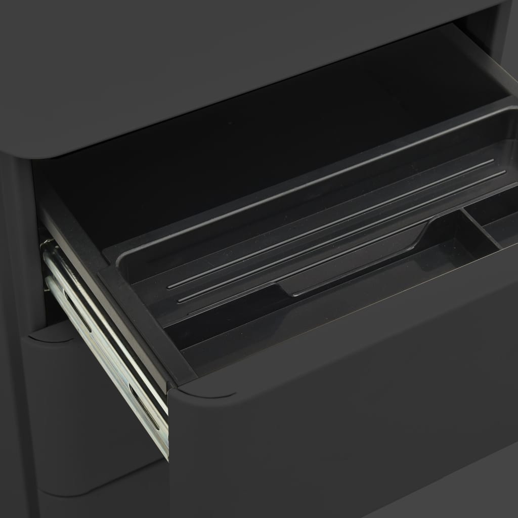 vidaXL Mobilna szafka kartotekowa, antracytowa, 30x45x59 cm, stalowa