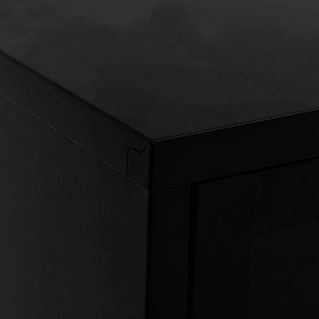 vidaXL Szafka pod telewizor, czarna, 90x30x44 cm, stal i szkło