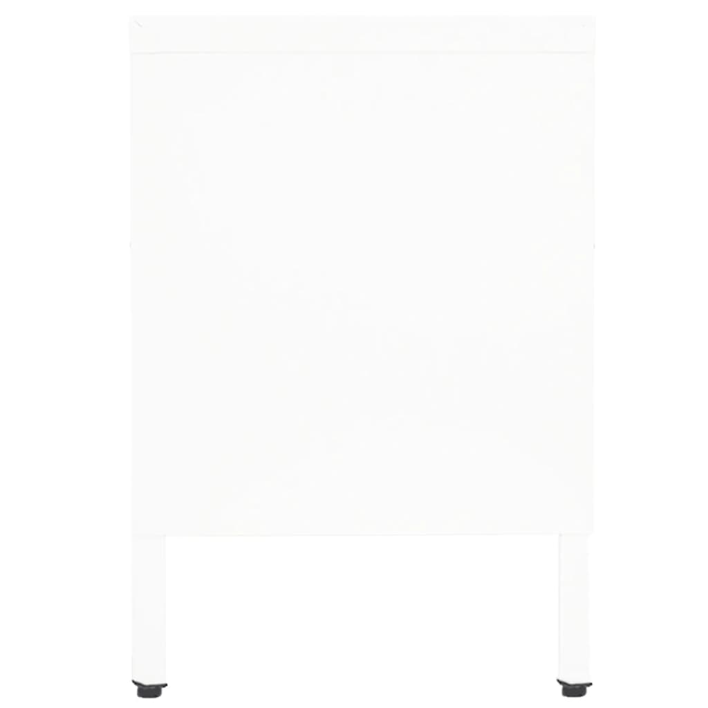 vidaXL Szafka pod telewizor, biała, 90x30x44 cm, stal i szkło