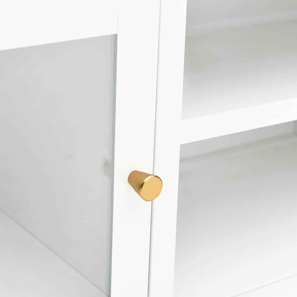 vidaXL Szafka pod telewizor, biała, 90x30x44 cm, stal i szkło