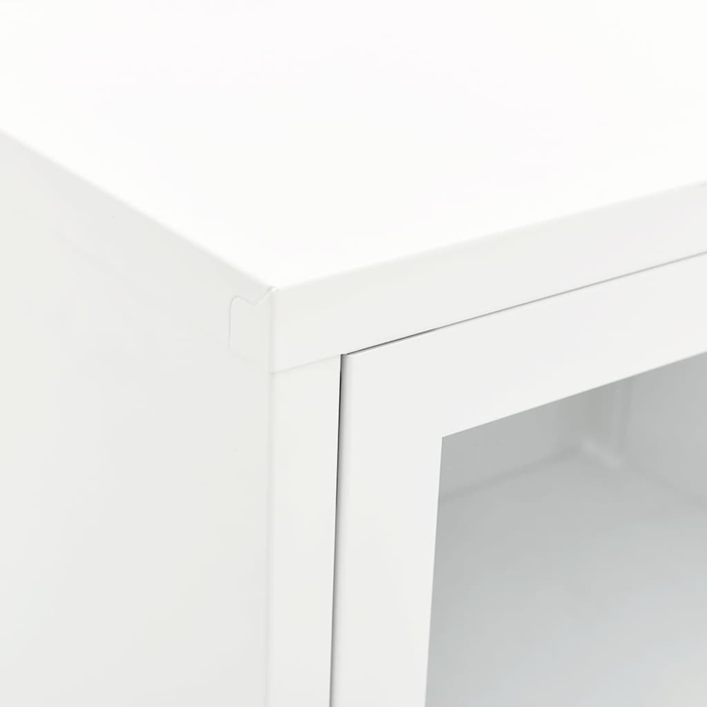 vidaXL Szafka pod telewizor, biała, 90x30x44 cm, stal i szkło